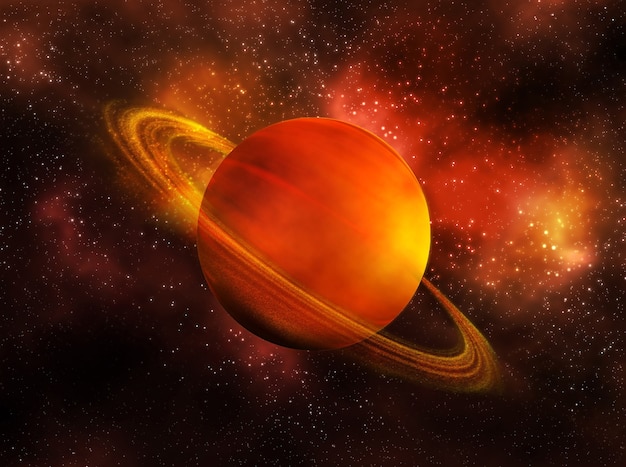 Il pianeta Saturno nello spazio