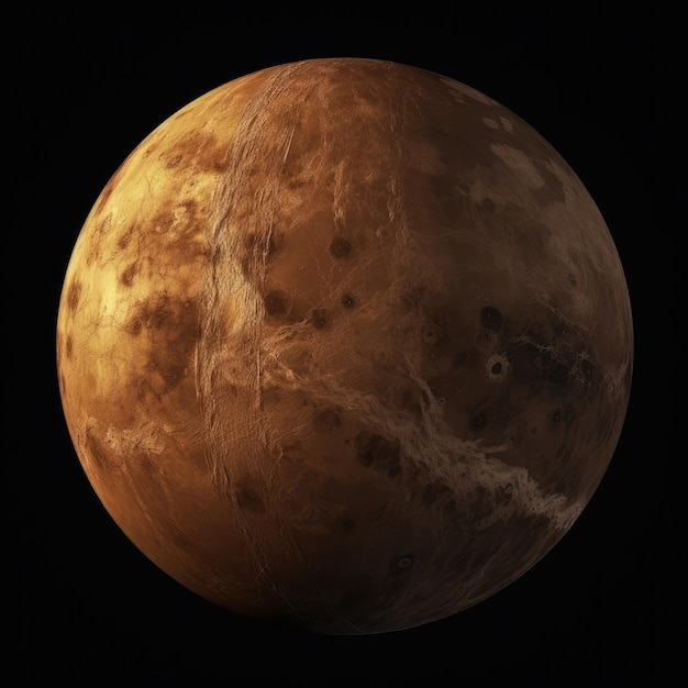 Il pianeta Venere isolato su uno scatto di primo piano sullo sfondo nero