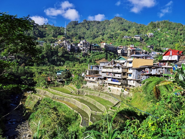 Il piccolo villaggio a Banaue delle Filippine