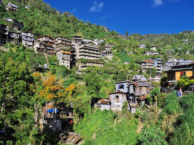 Il piccolo villaggio a Banaue delle Filippine