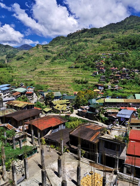 Il piccolo villaggio a Banaue delle Filippine