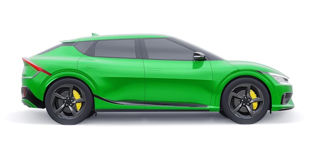 Il più recente SUV crossover elettrico per famiglie per l'illustrazione 3d della città