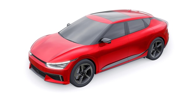 Il più recente SUV crossover elettrico per famiglie per l'illustrazione 3d della città