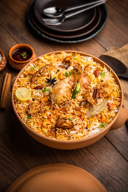 Il pollo Dum Handi Biryani viene preparato in una pentola di terracotta o argilla chiamata Haandi. Cibo indiano non vegetariano popolare?