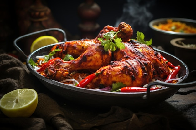 Il pollo Tandoori è un cibo piccante non vegetariano indiano