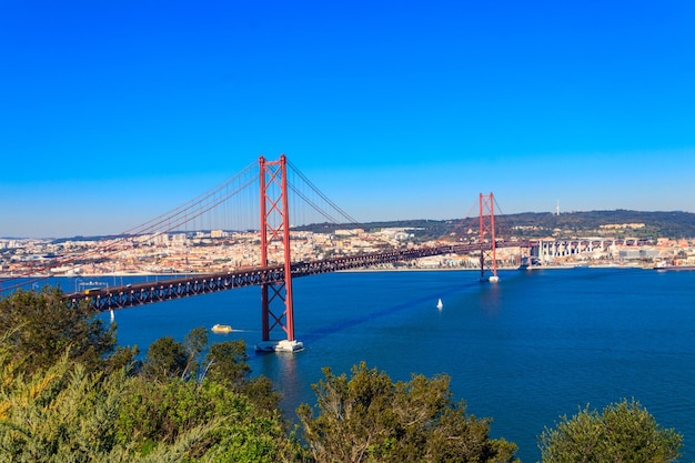 Il ponte 25 aprile è un ponte sospeso sul fiume Tago che collega la città di Lisbona alla città di Almada.