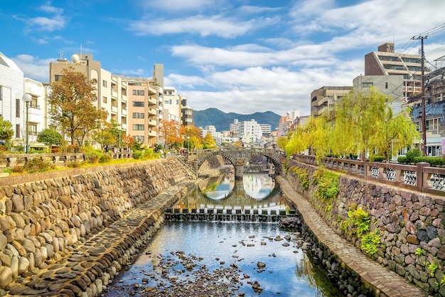 Il ponte degli occhiali Megane a Nagasaki Kyushu, Giappone