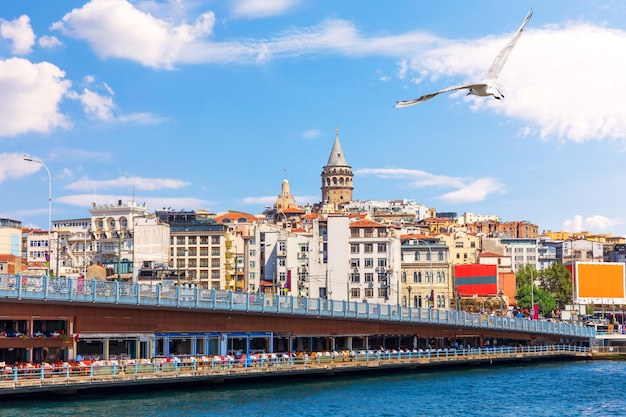 Il Ponte di Galata e la Torre di Galata ad Istanbul in Turchia