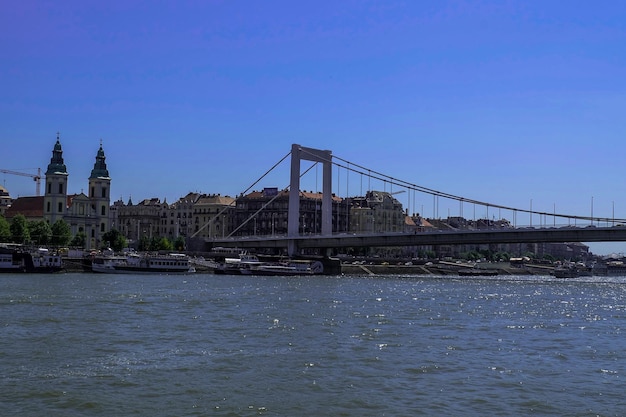 Il ponte Elisabetta visto dal fiume Danubio