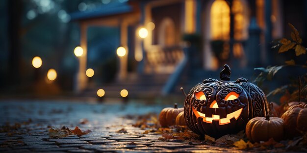 Il portico della zucca di Halloween generato dall'AI