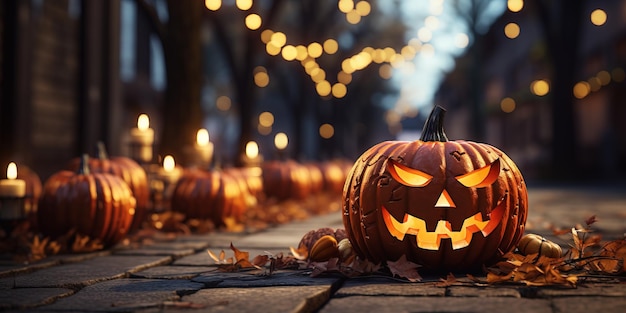 Il portico della zucca di Halloween generato dall'AI