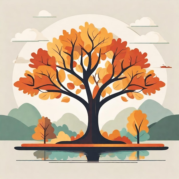 Il possente albero in autunno