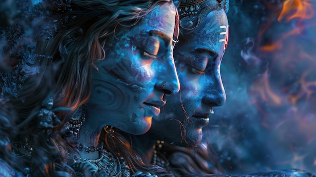 il potente dio Shiva e Shakti