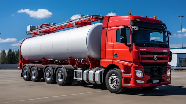 Il potente gigante del carburante Un enorme camion cisterna 169