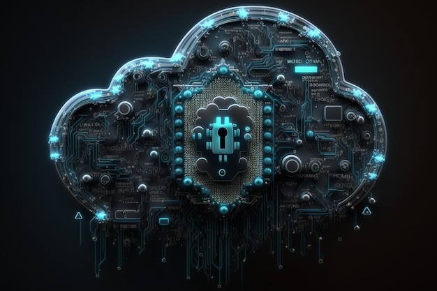 Il potere del cloud computing digitale per la protezione dei dati sensibili Opera d'arte generata da Ai