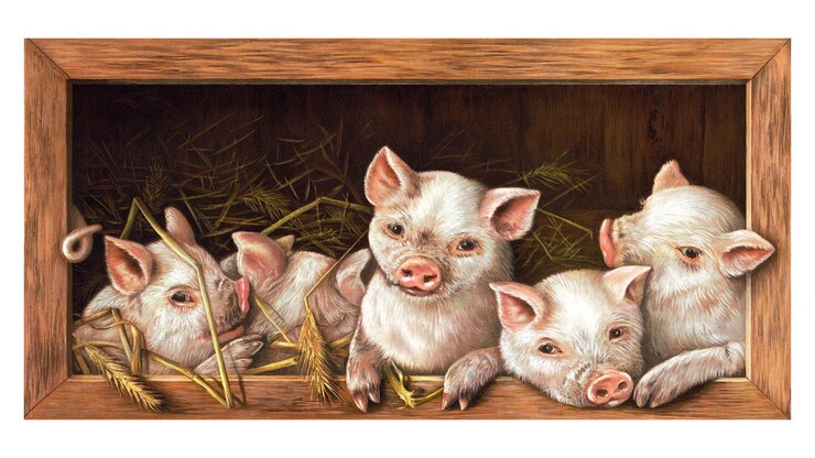 Foto il premio piggies adesivo png animale da fattoria su sfondo trasparente remastered da rawpixel
