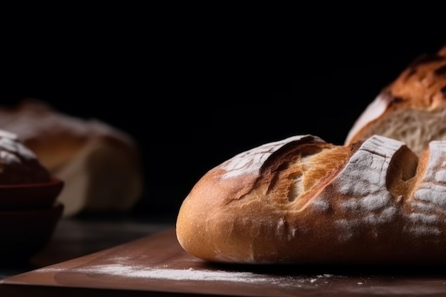 Il primo piano del pane cotto genera Ai