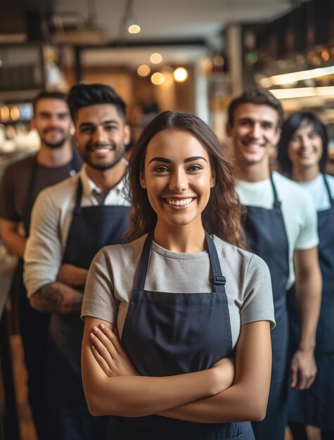 il proprietario del negozio sorridente