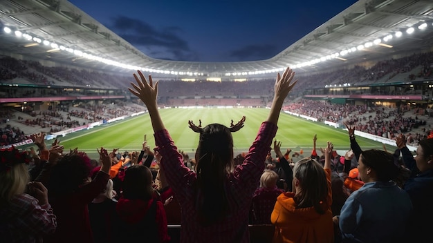 Il pubblico festivo allo stadio durante una partita