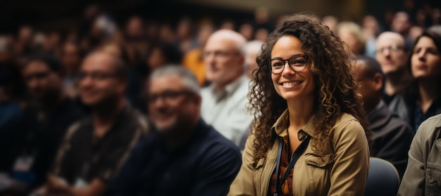 il pubblico in sala ascolta con attenzione l'IA generativa