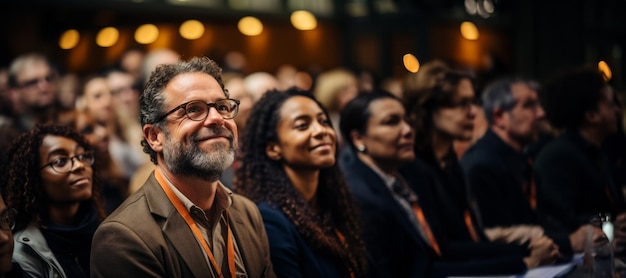 il pubblico in sala ascolta con attenzione l'IA generativa