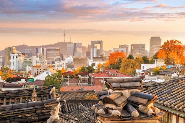 Il quartiere storico di Bukchon Hanok a Seul, in Corea del Sud.