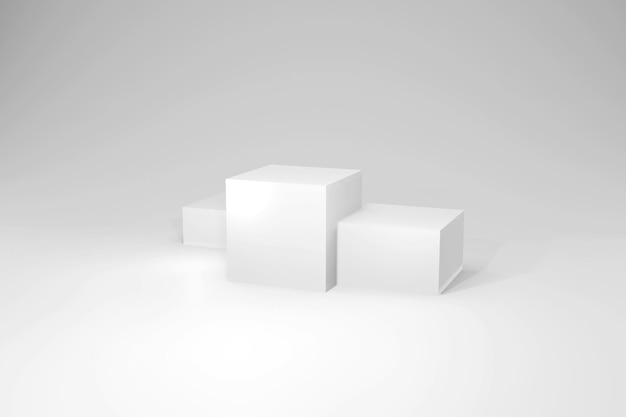 il rendering 3d bianco di angolo del podio