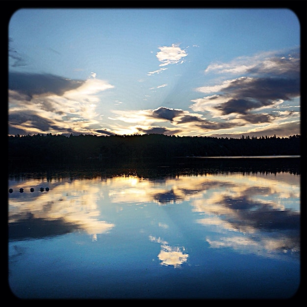 Il riflesso del cielo sul lago calmo