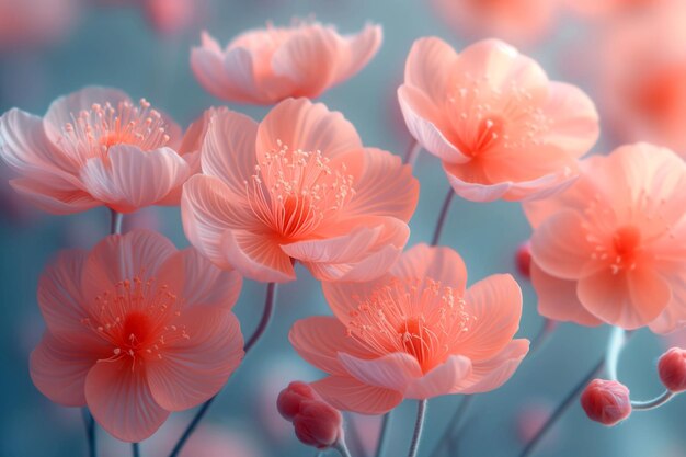 Il risveglio della Terra presenta un pacifico balletto di cartoline di auguri di fiori di pesche morbide