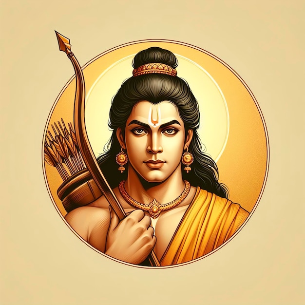 Il ritratto del Signore Rama L'illustrazione del Signore Rama Happy Ram Navami Jai Shree Ram