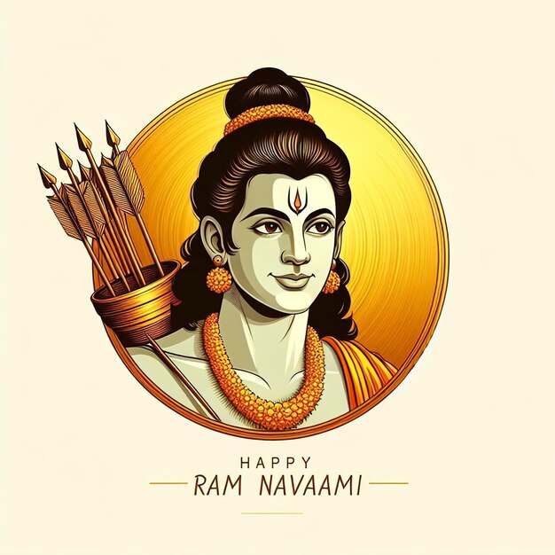 Il ritratto di Lord Rama Happy Ram Navami