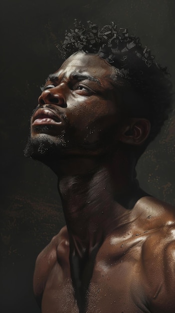 Il ritratto di un uomo di etnia nera