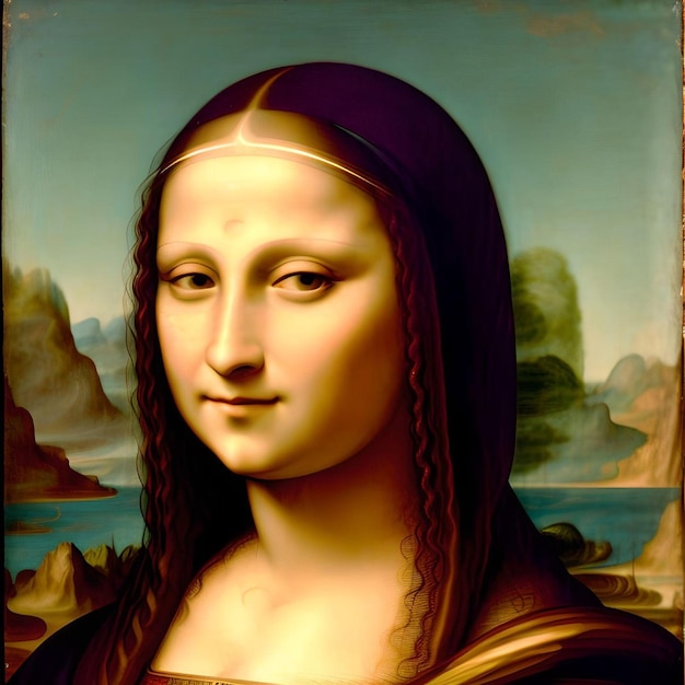 Il ritratto psichedelico pop di Mona Lisa, pittura digitale, opera d'arte