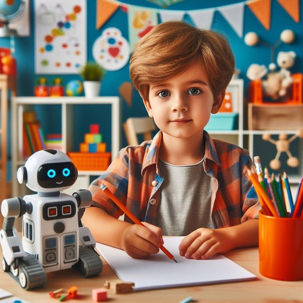 Il robot insegna ai bambini l'apprendimento dell'assistente robot del futuro