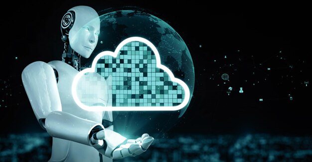 Il robot umanoide Mlp ai utilizza la tecnologia di cloud computing per memorizzare i dati su un server online