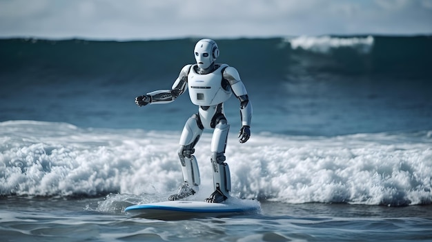 Il robot umanoide sta surfando nel mare generativo ai