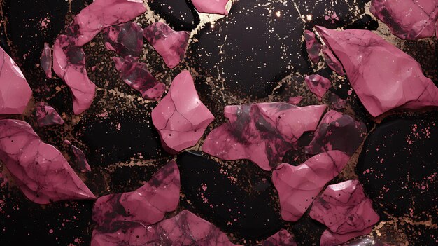 Il rosa luccica texture di marmo nero sfondo isolato