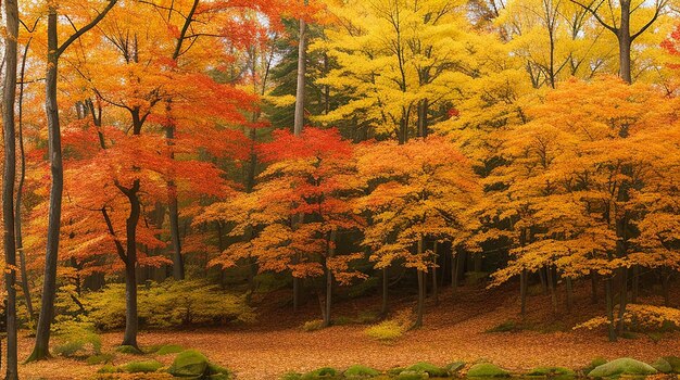 Il sentiero dei colori dell'autunno nel bosco