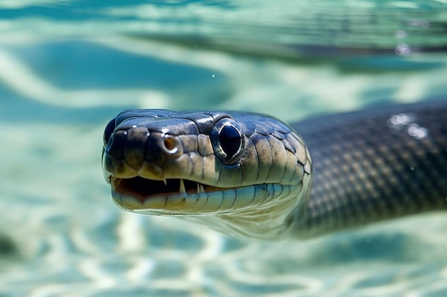 Il serpente è sott'acqua Bella immagine dell'illustrazione Generative AI