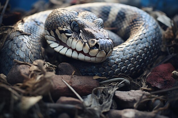 Il serpente si è rannicchiato da vicino