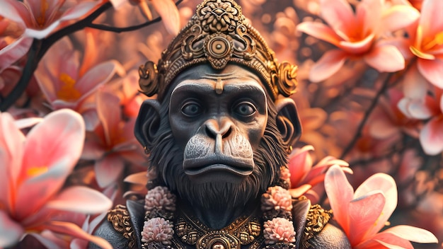 Il Signore Ganesha con i fiori sullo sfondo Ganesha è un dio indù