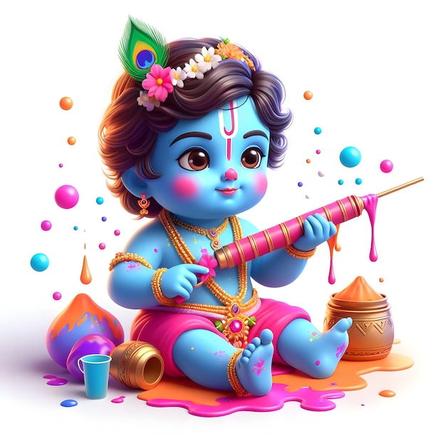 il Signore Krishna gioca a Holi