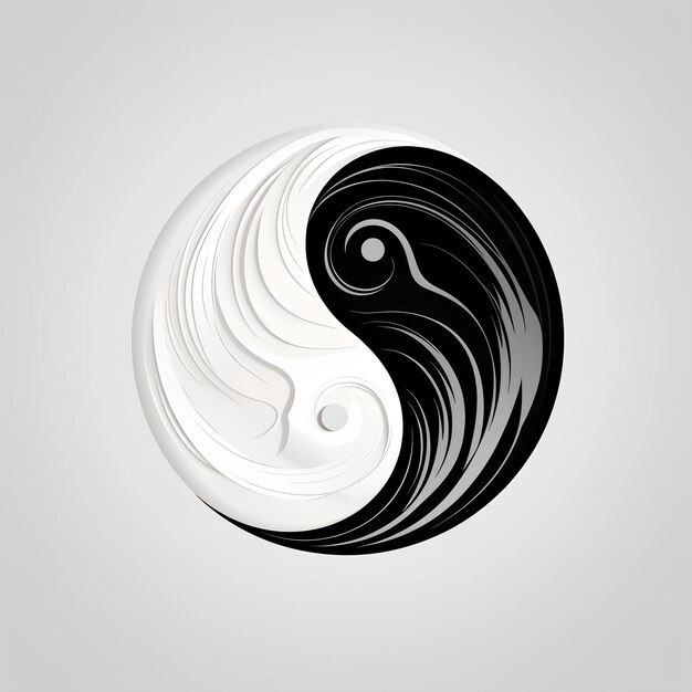 Il simbolo yin yang con un vortice bianco e nero