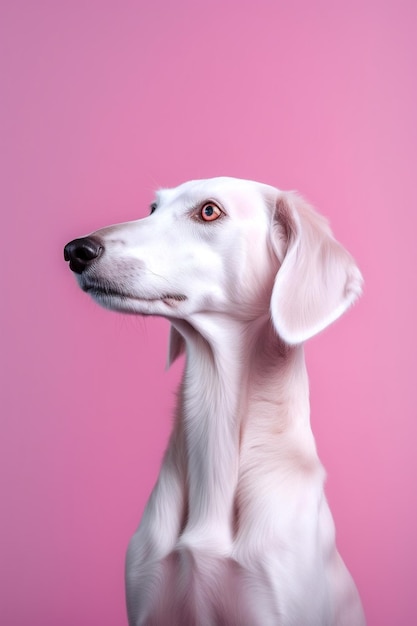 Il simpatico cane della razza saluki è in posa