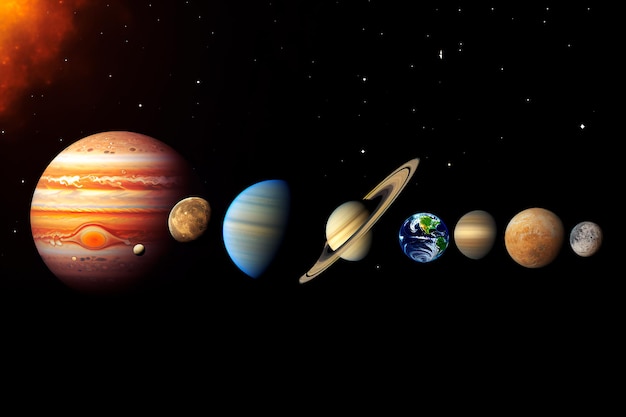 Il Sistema Solare dei pianeti Tutti i pianeti del Sistema Solare generati dall'AI