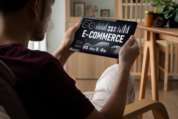 Il software di dati di e-commerce fornisce un dashboard alla moda per l'analisi delle vendite
