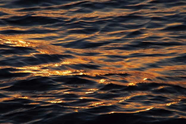 Il sole si riflette nelle onde del mare e dell'estate