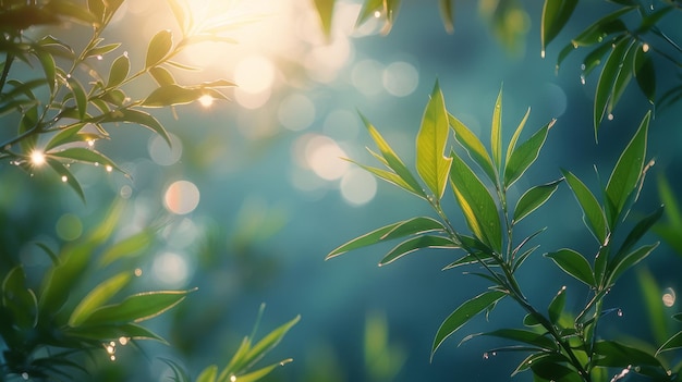 Il sole splende attraverso le foglie degli alberi