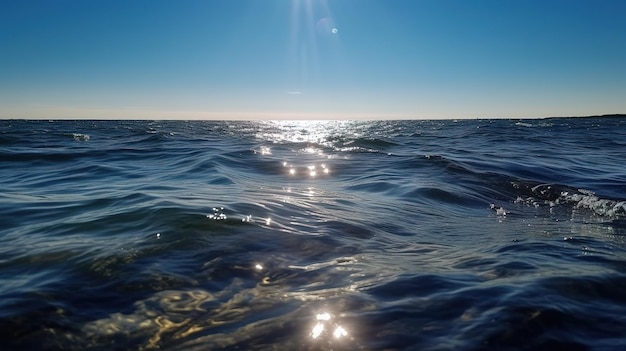 Il sole splende sull'acqua