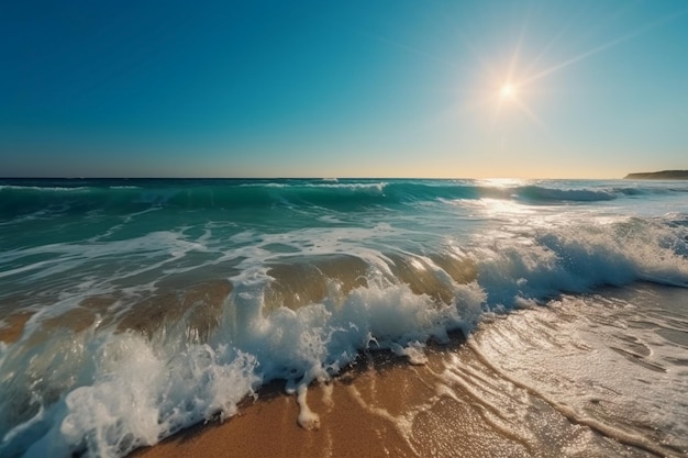 Il sole splende sull'oceano